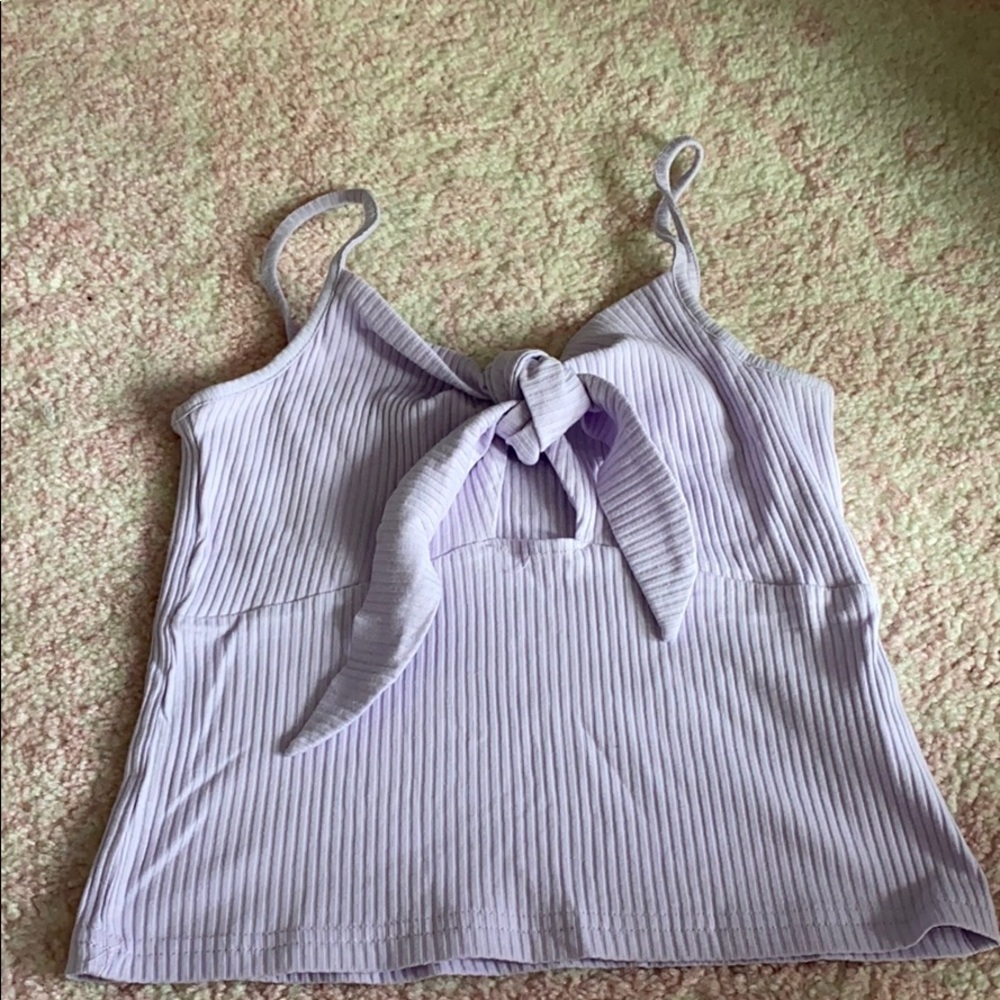 Purple Knotted Crop Top
